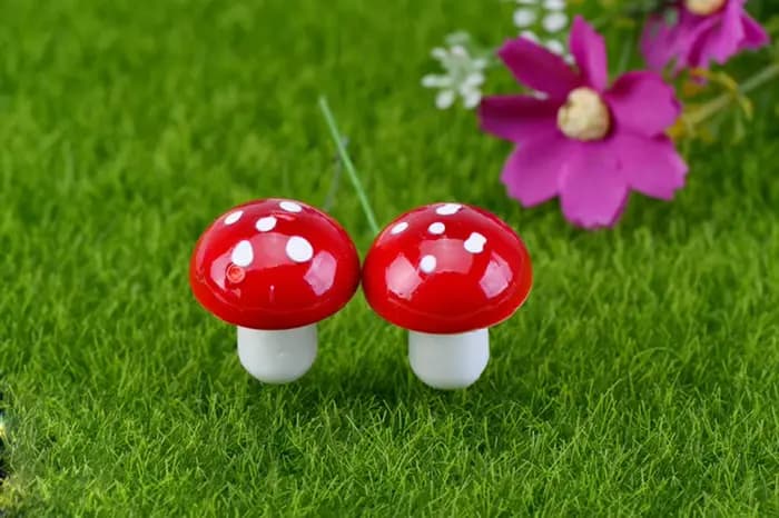 Mini champignon rouge de jardin