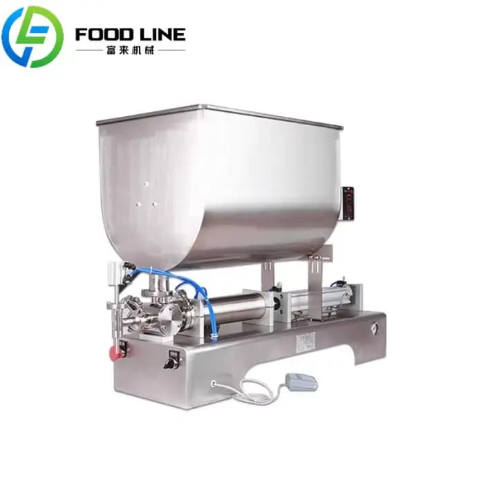 Machine de remplissage pneumatique semi-automatique de pâte, pour Sauce au poivre, Gel de miel, beurre d'arachide pour l'emballage de boissons en sacs