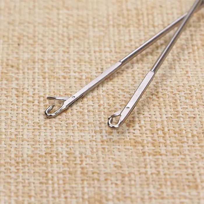 Lot de 2 crochets à boucle longue pour tissus
