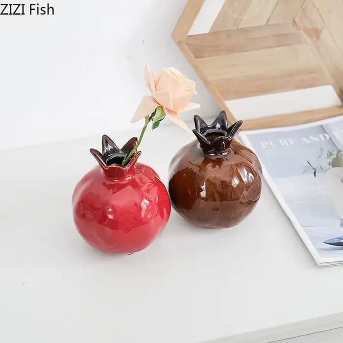 Vase à grenade en porcelaine brillante