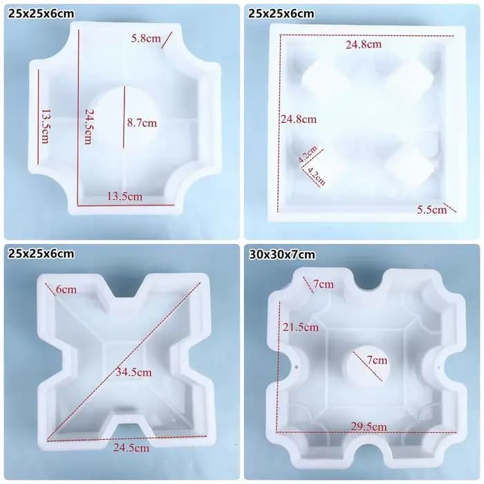 1 pièce Nouveau Moule à pavés en plastique réutilisable 25x6cm