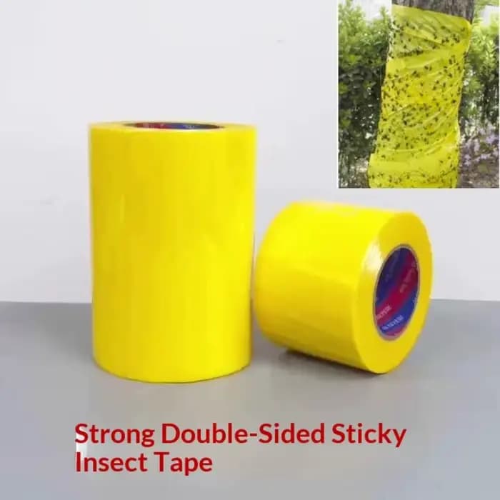1 rouleau de ruban adhésif double face jaune de 10 m pour le contrôle des parasites du jardin