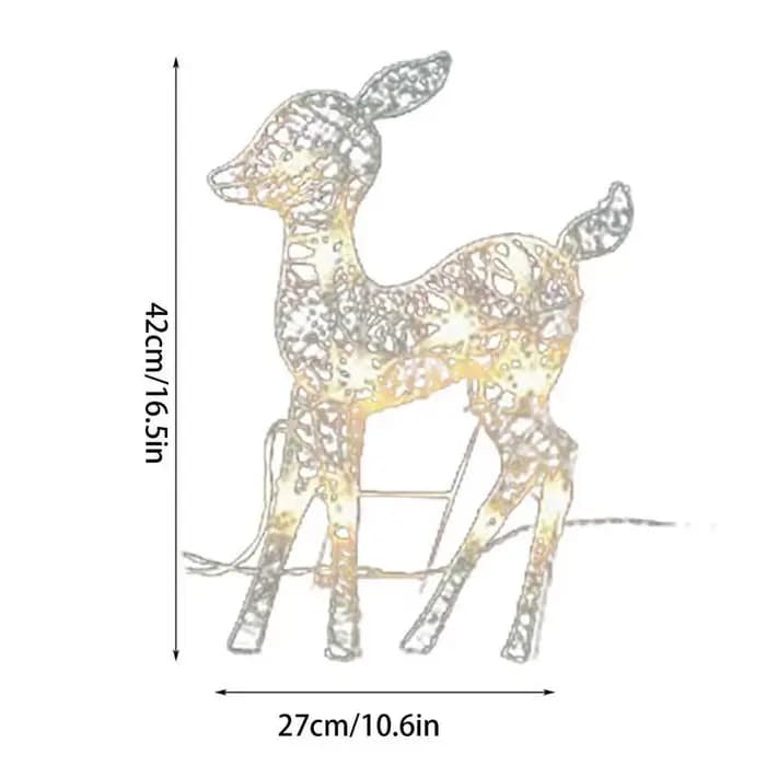 Lumières de pelouse de cerf blanc debout éclairées résistantes aux intempéries