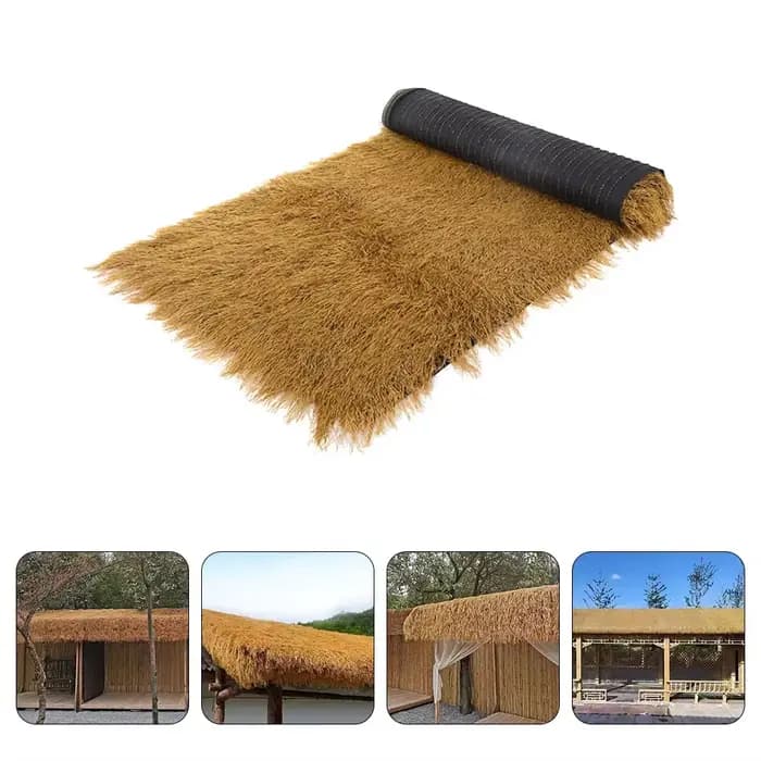 10-20 mètres chaume artificielle poilu paille toit tapis décoratif en plastique ferme pavillon chez l'habitant en bois