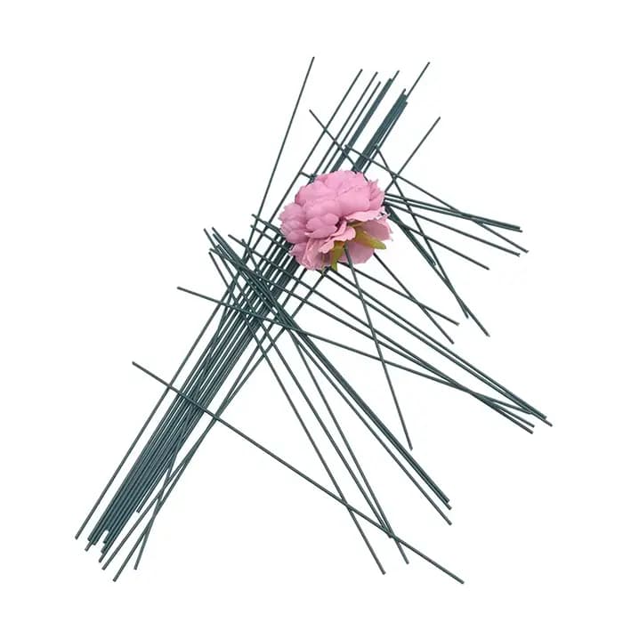 20 pièces 15/25/40cm tige de fleur verte artificielle bricolage matériel Floral fait à la main fil