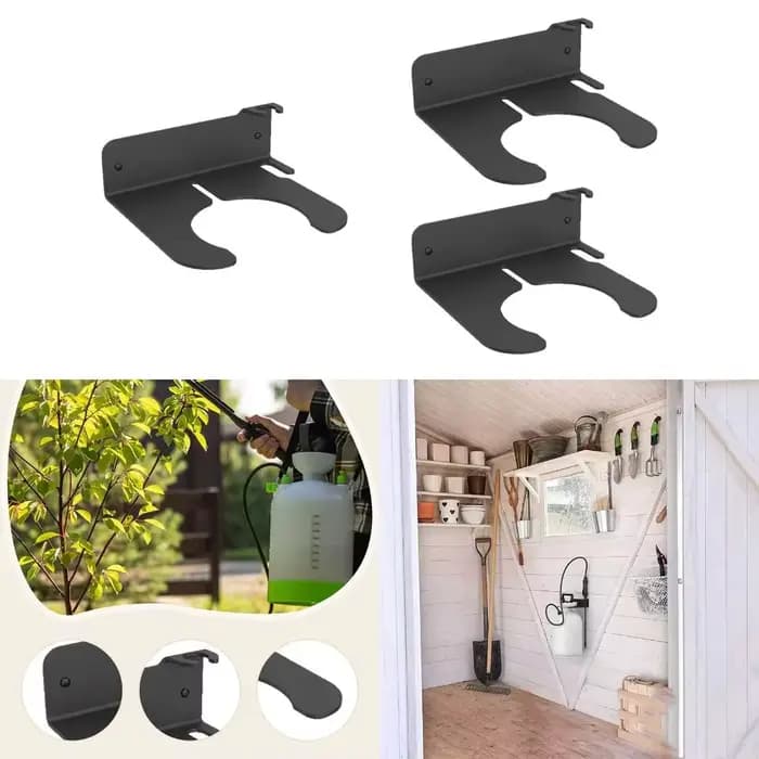 Support mural pour pulvérisateur de jardin, gain de place, résistant à la rouille, étagère de rangement pour outils, robuste, design polyvalent, organiseur d'outils de jardin