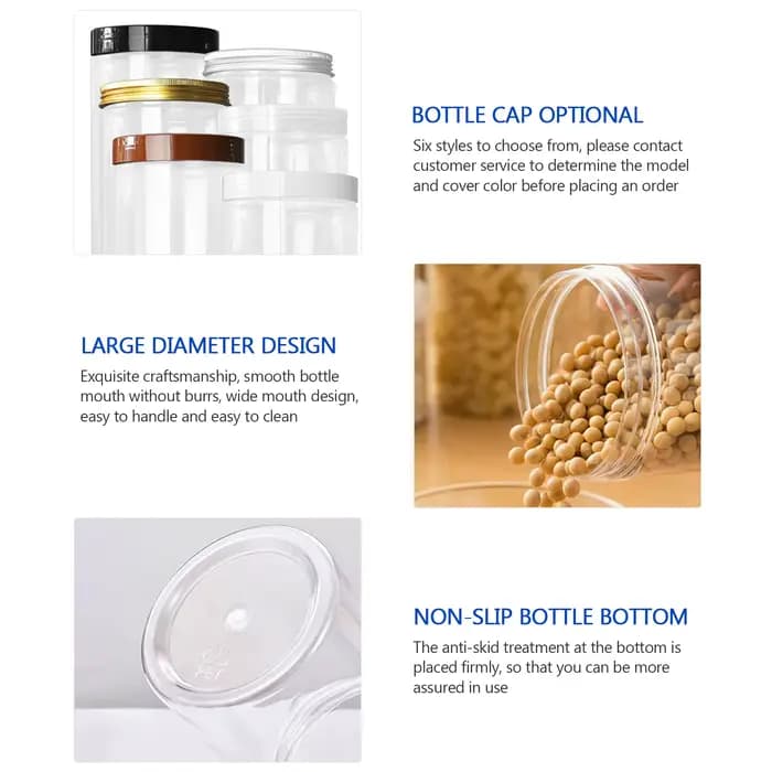 Pot en plastique avec couvercle et vis en fer