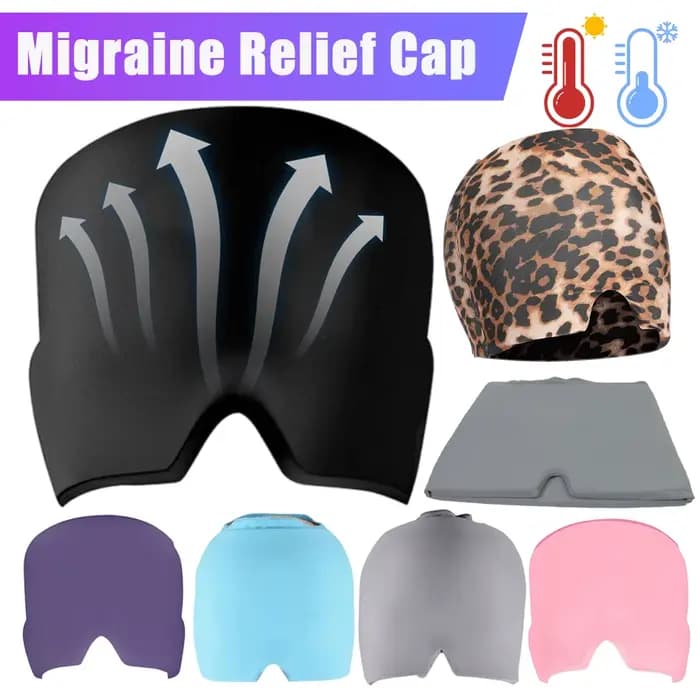 Gel glace maux de tête soulagement de la Migraine chapeau compresse froide thérapie casquette glace tête enveloppement Pack masque pour les yeux pour soulager la pression douleur chapeau de glace
