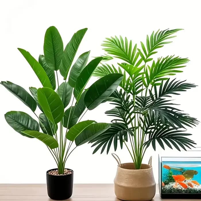 2 pièces 82cm grande échelle Simulation palmier artificiel et feuilles de bananier plantes en pot