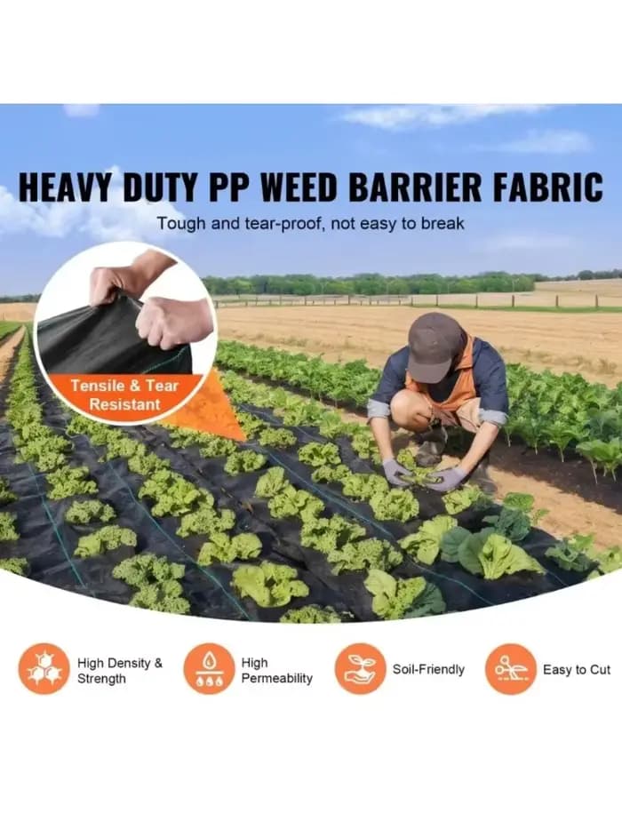 Toile géotextile anti-mauvaises herbes robuste pour aménagement paysager