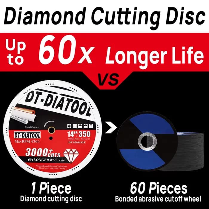 DIATOOL 1pcDia 14 pouces 350mm Diamant Lame De Scie En Métal Disque De Coupe Pour Ministres Le Fer Broyeur Cut-off Roue