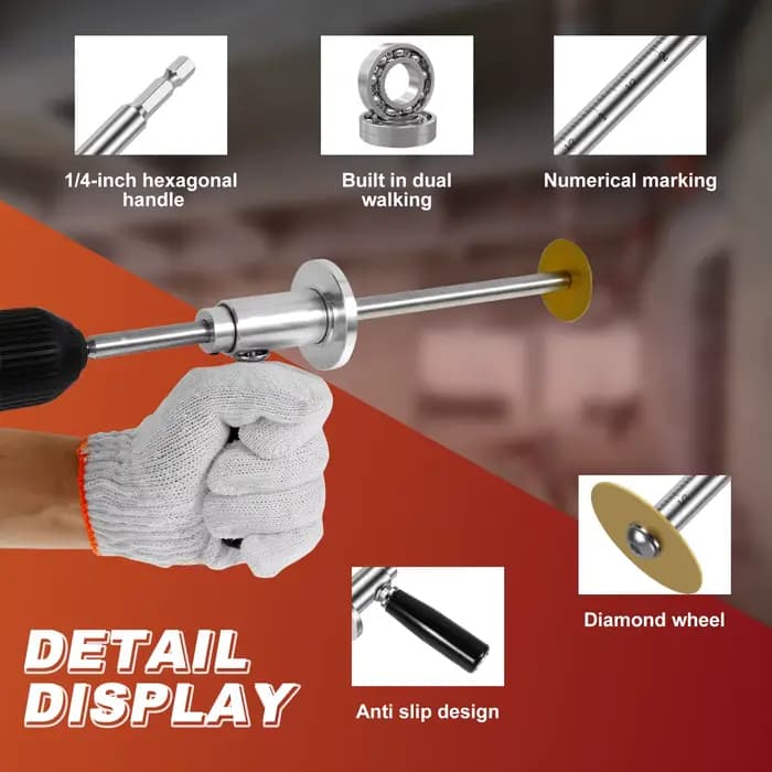 Outil de coupe de tuyaux en PVC en acier inoxydable avec 5/11 lames-poignée ergonomique à profondeur réglable pour une coupe intérieure lisse de plomberie