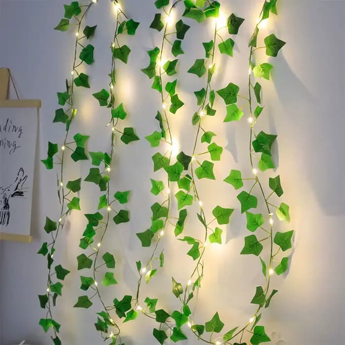 Guirlande lumineuse à feuilles vertes de 2M