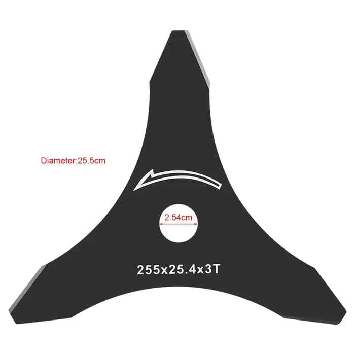 Lame de débroussailleuse universelle 10 po x 3T – Remplacement tranchant à 3 dents pour la plupart des