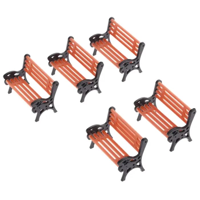 Lot de 3 bancs de parc miniatures