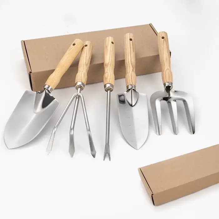 Ensemble d'outils de jardinage professionnels 5 pièces en acier inoxydable