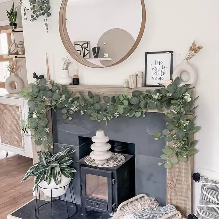 Plante artificielle de vigne à feuilles vertes