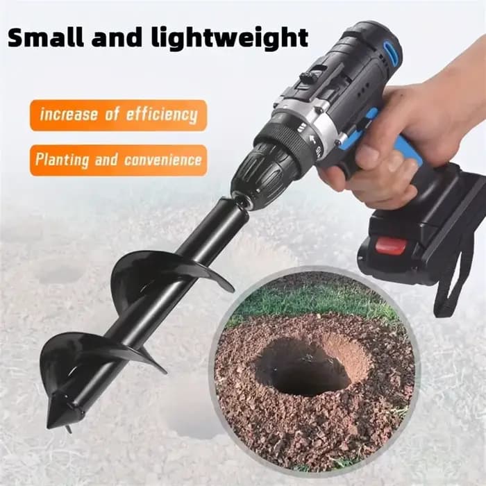 Foret en spirale à tarière de jardin avec perceuse à entraînement hexagonal de 3/8 pouces