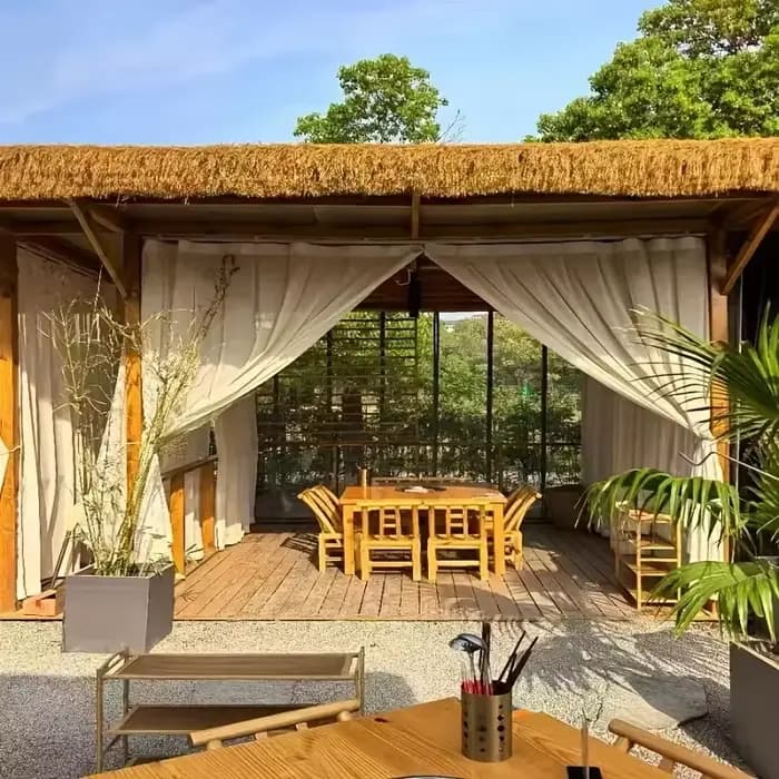 Rouleaux de toiture en chaume artificiel en plastique durable pour pavillon extérieur