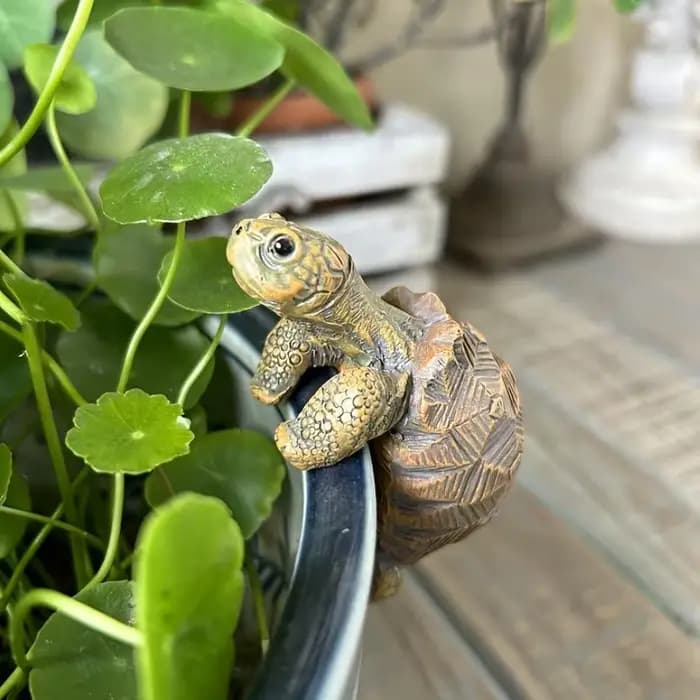 Pot de fleurs en résine en forme de tortue, 1 pièce, jardinière suspendue en forme d'animal pour la décoration intérieure, le jardin, l'extérieur et le balcon