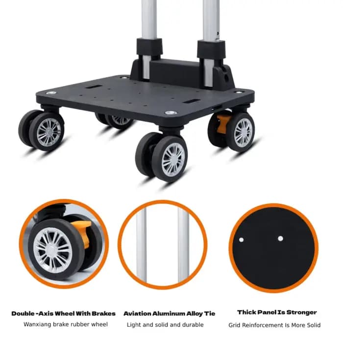 Chariot pliable à 5 roues avec frein