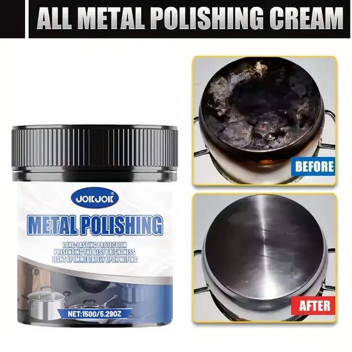 Pâte à polir miracle |   Agent de polissage métallique polyvalent pour cuisinières, hottes, ustensiles de cuisine et éviers pour la restauration