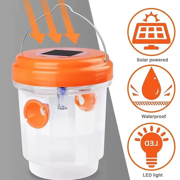 Piège à mouches et guêpes à lumière LED solaire