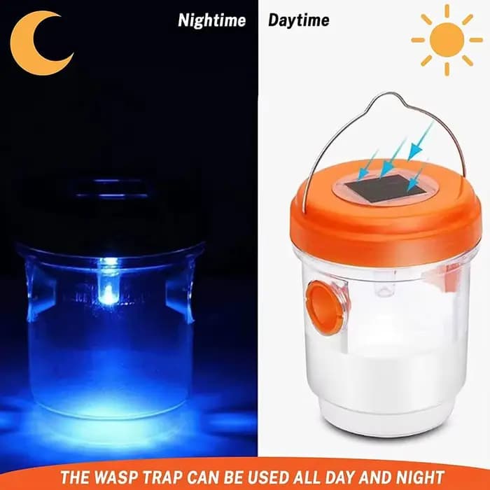 Piège à mouches et guêpes à lumière LED solaire