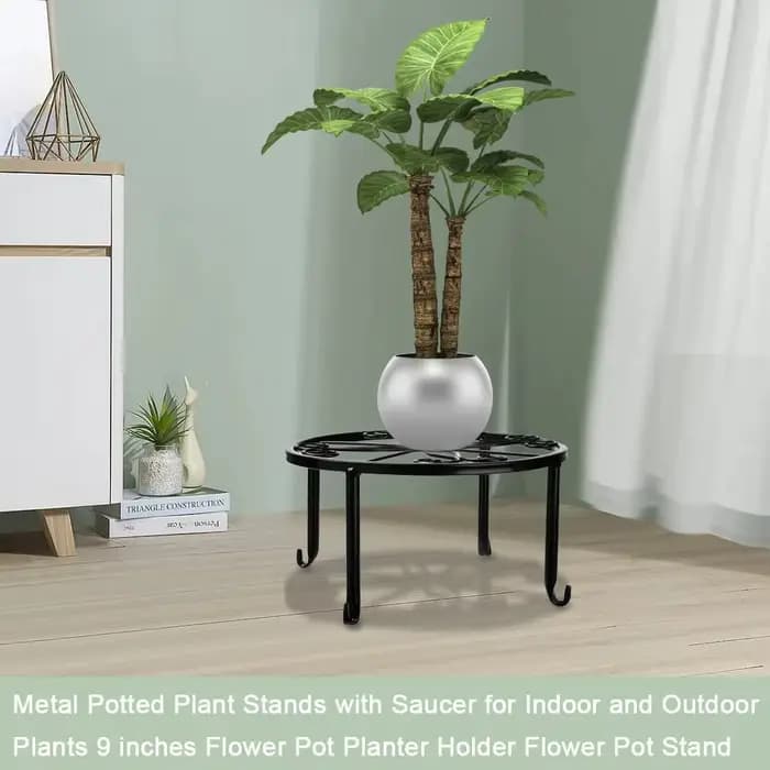 Supports de plantes en Pot en métal avec soucoupe