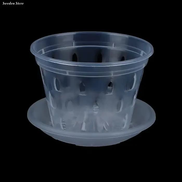Pot de fleurs transparent avec trous