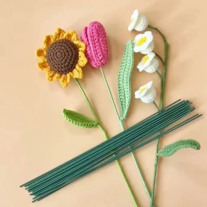Bâtons de tige de fleur verte 30/40cm