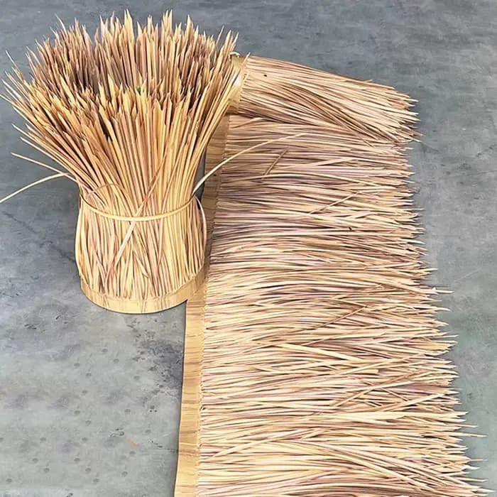 Toit en Paille en Plastique Artificiel et Ignifuge pour Plantes Tiki