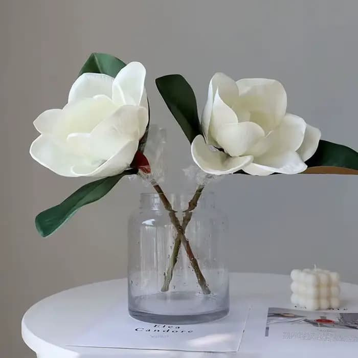 Grand Drapeau à Main Fleur de Magnolia