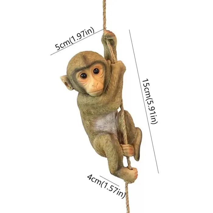 Figurine de singe grimpant de jardin