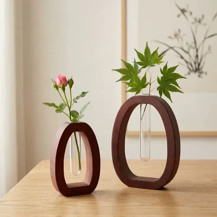 Petit vase en bois simple