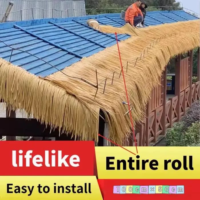 Toiture en chaume artificiel simulé pour jardin