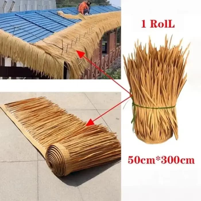 Toiture en chaume artificiel simulé pour jardin