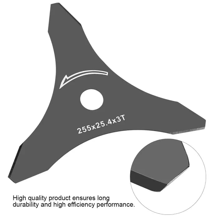 Lame de débroussailleuse universelle 10 po x 3T – Remplacement tranchant à 3 dents pour la plupart des