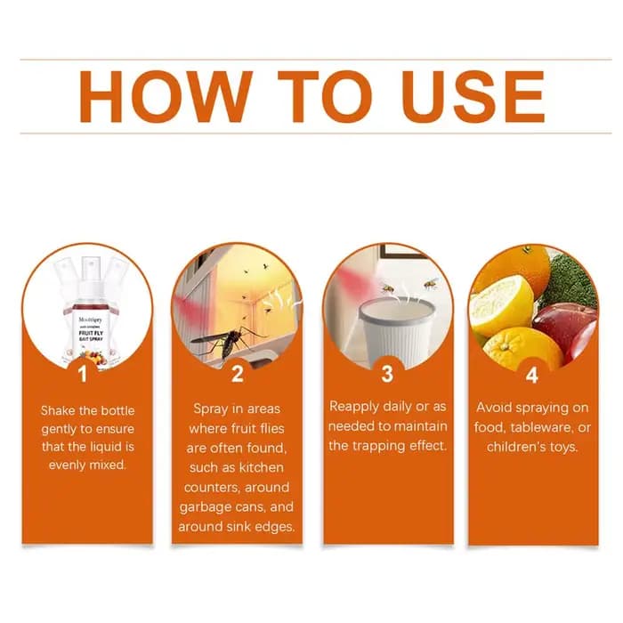 Spray pour mouches de fruits de cuisine