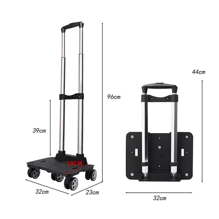 Chariot pliable à 5 roues avec frein