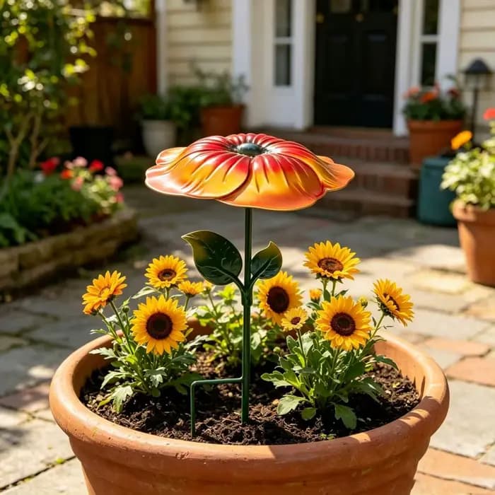 Parasol de protection solaire en métal pour plantes en pot