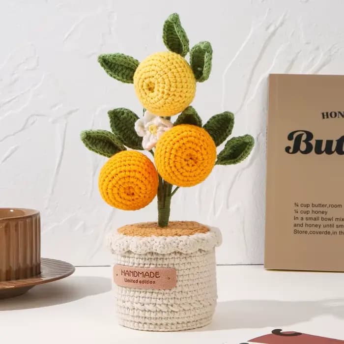 Pot de fleurs en crochet fait main