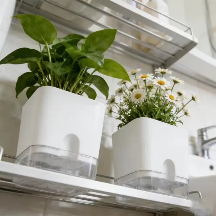 Pot de fleurs auto-arrosant en corde de coton pour culture hors-sol