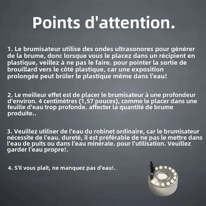 Générateur de Brouillard Ultrasonique 24V