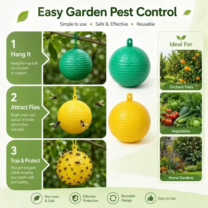 Pièges à insectes de jardin : Boules collantes pour attrape-mouches à fruits