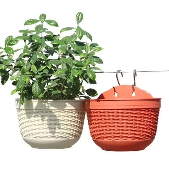 Pot de fleur créatif tissé en Imitation rotin