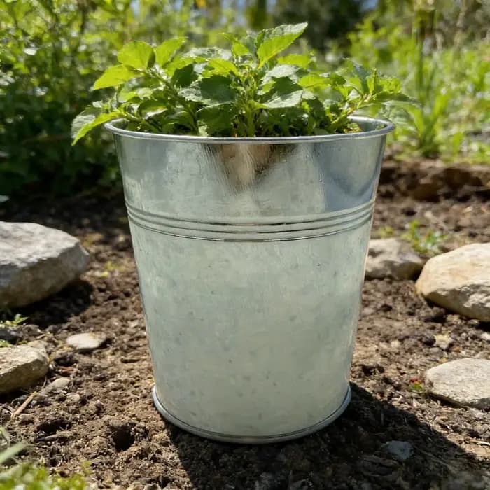 Boîte de 8 jardinières en métal galvanisé