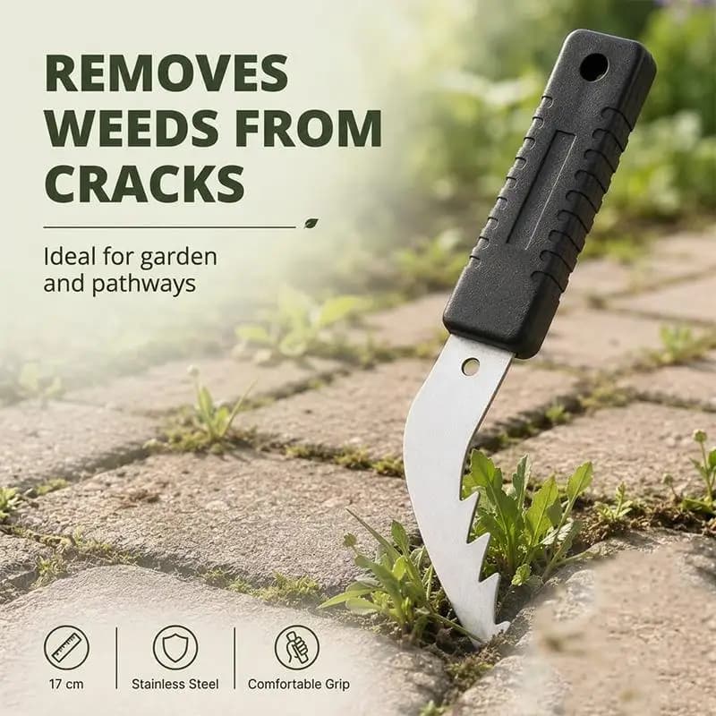 【L】Désherbeur de jardin en forme de L, pointe dentelée et tranchante, idéal pour éliminer les mauvai