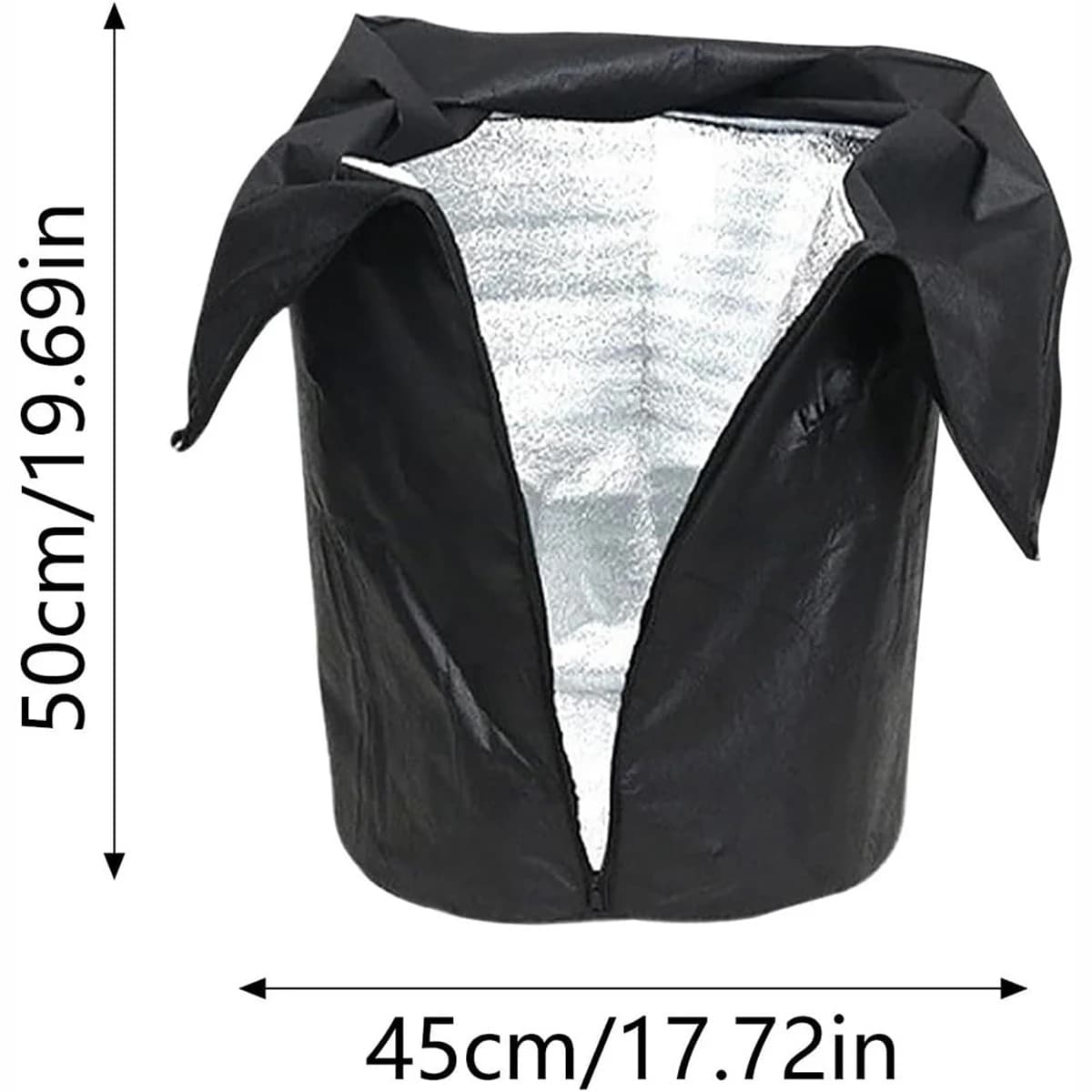 Housse de protection chaude pour pots de fleurs d'hiver avec fermeture éclair et cordon de serrage, 