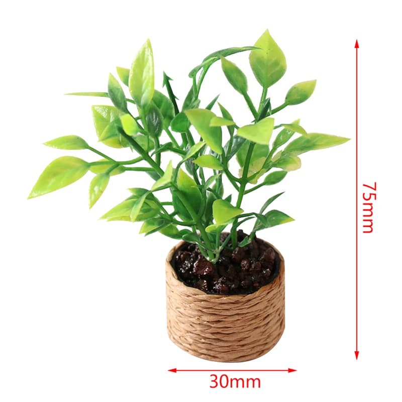 Miniature d'arbre à oranges en pot pour maison de poupée 1:12, plantes vertes en pot, décoration de 